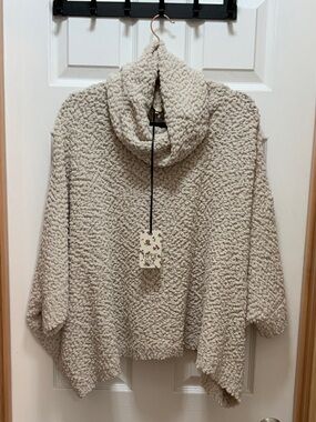 Hippie Rose Cream Sherpa Cowl Neck Pullover